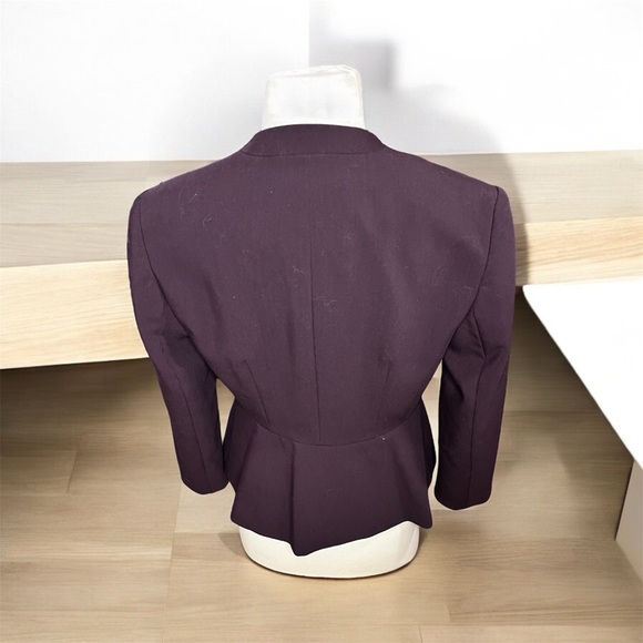 Ann Taylor Factory Plum Blazer with button closure size 2 - Picture 2 of 8